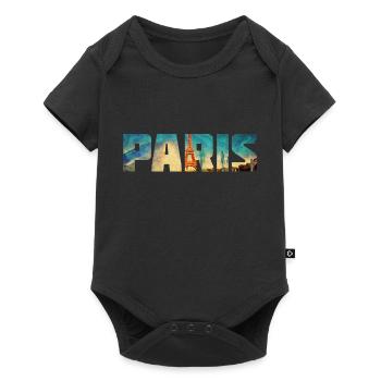 Frankreich Paris Franzose Französisch - Baby Premium Kurzarmbody - Schwarz - Vorne