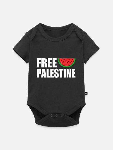 Free palestine - Premium kortærmet baby-body  - sort