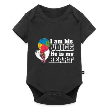 Balloon Autistic Autism Voice Heart Puzzle Piece - Baby Premium short-sleeve bodysuit - black - Front