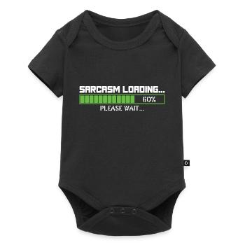 Sarcasm loading please wait - Baby Premium short-sleeve bodysuit - black - Front