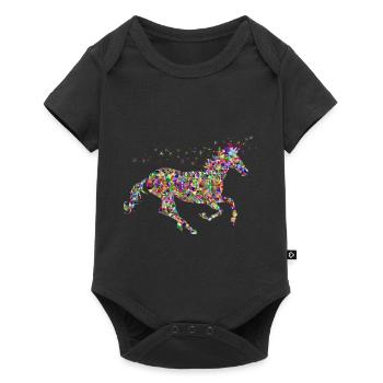 Rainbow Unicorn Sparkles - Baby Premium short-sleeve bodysuit - black - Front