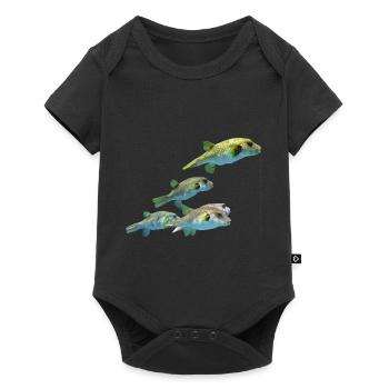 blowfish puffer fish fisherman fish animal animals - Baby Premium short-sleeve bodysuit - black - Front