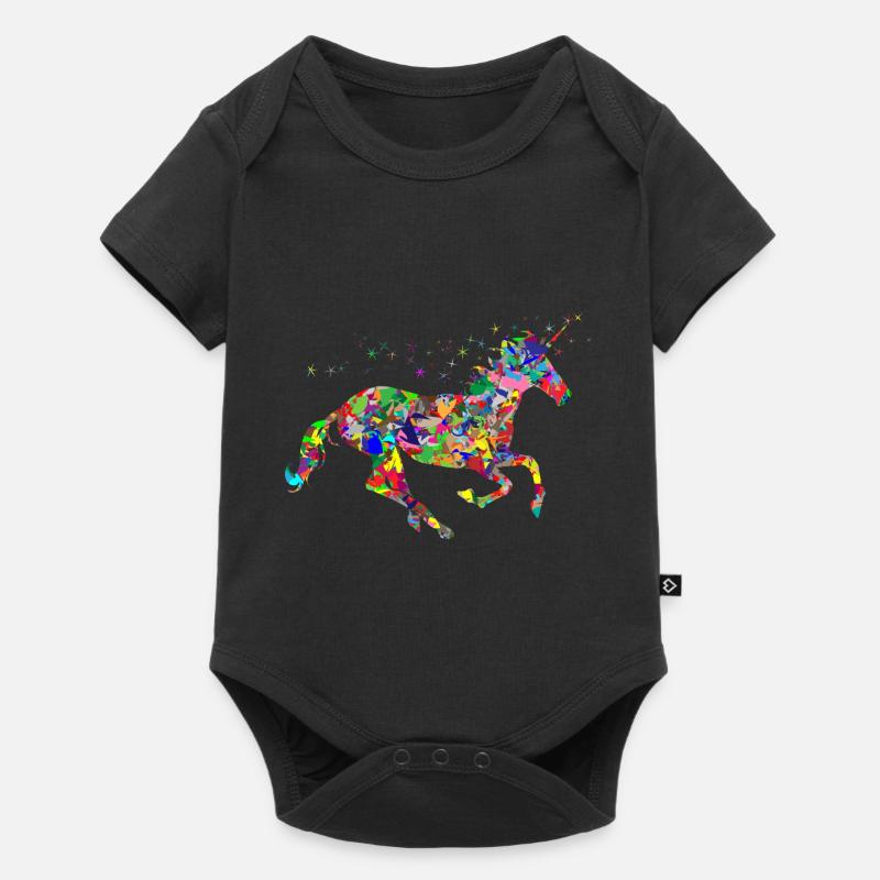 Einhorn,Tier, - Baby Premium Kurzarmbody - Schwarz