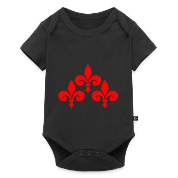 Lilien-Blumen-Lilien-Französisch - Baby Premium Kurzarmbody - Schwarz - Vorne