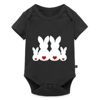 Lapin famille Lapin Lapin de Pâques Pâques Pâques présente - Body à manches courtes Premium Bébé - noir - Devant