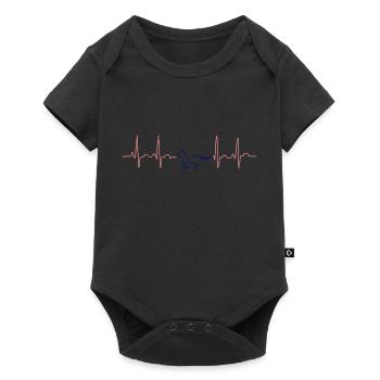 EKG-Kurve Pferd - Baby Premium Kurzarmbody - Schwarz - Vorne