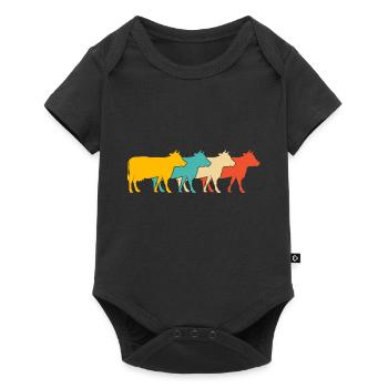 Kühe - Baby Premium Kurzarmbody - Schwarz - Vorne
