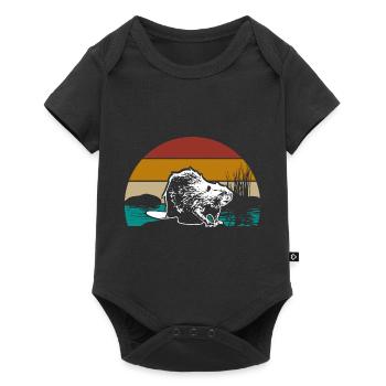 Beaver animal - Baby Premium short-sleeve bodysuit - black - Front