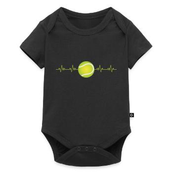 Tennis Heart beat - Baby Premium short-sleeve bodysuit - black - Front