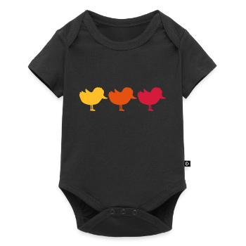 3 poussins Silhouette Team - Body à manches courtes Premium Bébé - noir - Devant