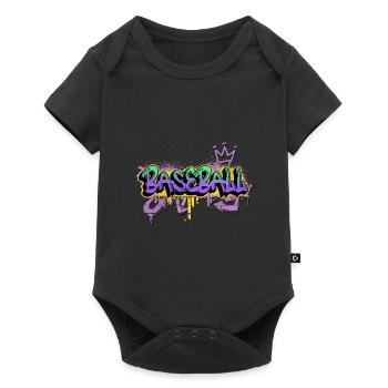 Baseball Graffiti Sprayer Baseball Player Sports - Baby Premium short-sleeve bodysuit - black - Front