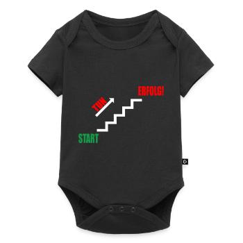 Treppe Erfolg durch Tun - Baby Premium Kurzarmbody - Schwarz - Vorne