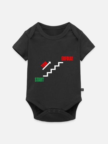 Treppe Erfolg durch Tun - Baby Premium Kurzarmbody - Schwarz