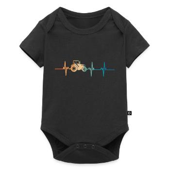 battement de cœur tracteur - Body à manches courtes Premium Bébé - noir - Devant