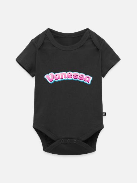 Vanessa Geschenk - Baby Premium Kurzarmbody - Schwarz