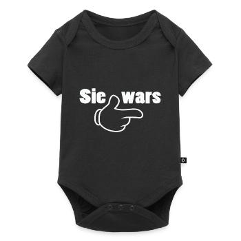 Sie wars Partnershirt Geschwister Zwillinge - Baby Premium Kurzarmbody - Schwarz - Vorne