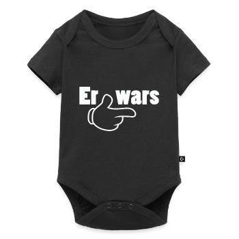 Er wars Partnershirt Geschwister Zwillinge - Baby Premium Kurzarmbody - Schwarz - Vorne