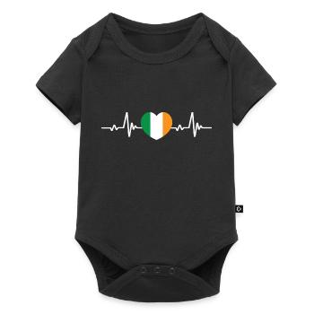 Irish Flag Heart Ireland - Baby Premium short-sleeve bodysuit - black - Front