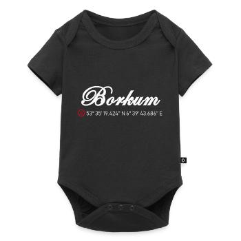 Borkum Koordinaten - Baby Premium Kurzarmbody - Schwarz - Vorne