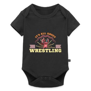 Axolotl amphibian cute kids boys wrestling - Baby Premium Kurzarmbody - Schwarz - Vorne