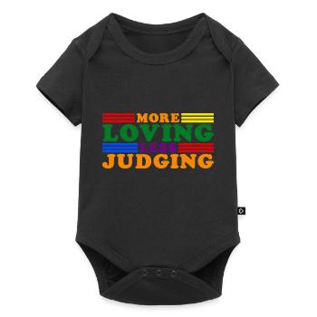 Womens More Loving Less Judging Diversity - Baby Premium Kurzarmbody - Schwarz - Vorne