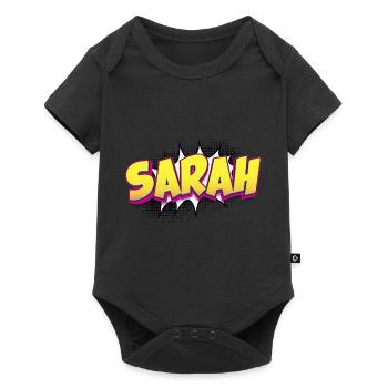 Sarah Custom Name Comic Book Style Pop Art, Sarah - Baby Premium short-sleeve bodysuit - black - Front