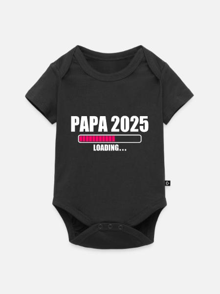 Papa 2025 - Baby Premium Kurzarmbody - Schwarz