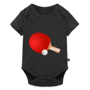 Tischtennisschläger - Baby Premium Kurzarmbody - Schwarz - Vorne