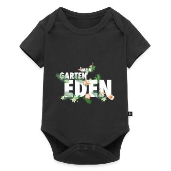 Flamingo Garten Eden Paradise - Baby Premium Kurzarmbody - Schwarz - Vorne