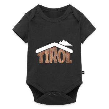 Tirol Österreich Almhütten Souvenir für Schifahrer - Baby Premium Kurzarmbody - Schwarz - Vorne