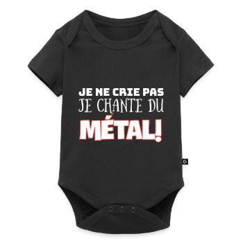 Je ne crie pas je chante du métal - Body à manches courtes Premium Bébé - noir - Devant