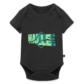 Halle Germany City 3D Font Skyline - Baby Premium short-sleeve bodysuit - black - Front