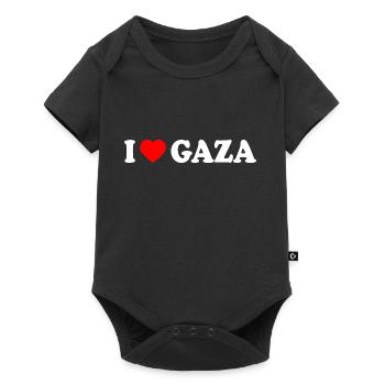 I love gaza - Baby Premium short-sleeve bodysuit - black - Front
