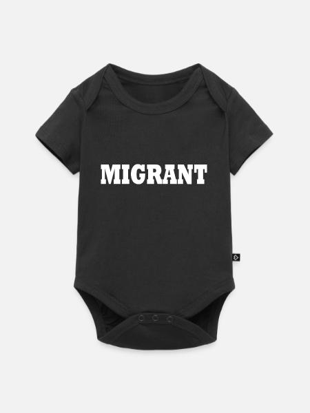 Migrant - Baby Premium Kurzarmbody - Schwarz