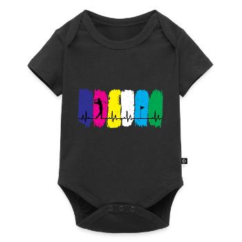 Golf Heartbeat - Baby Premium short-sleeve bodysuit - black - Front