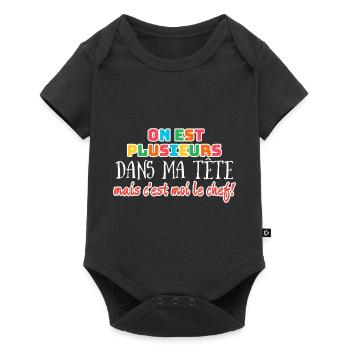 On est plusieurs dans ma tête mais c'est moi le... - Body à manches courtes Premium Bébé - noir - Devant