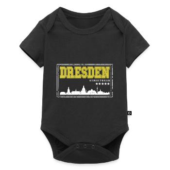 Dresde Allemagne Ville Skyline Accueil Amour - Body à manches courtes Premium Bébé - noir - Devant