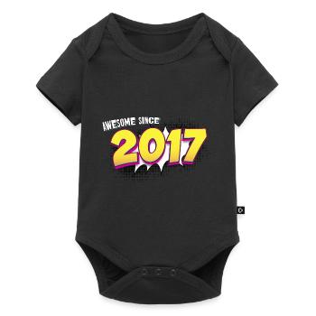 Retro 6th birthday in Pop Art Comic Book Style - Baby Premium short-sleeve bodysuit - black - Front
