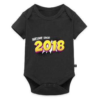 Retro 5th birthday in Pop Art Comic Book Style - Baby Premium short-sleeve bodysuit - black - Front