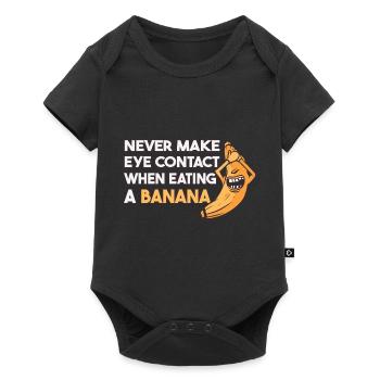 Never make eye contact when eating bananas - Baby Premium short-sleeve bodysuit - black - Front