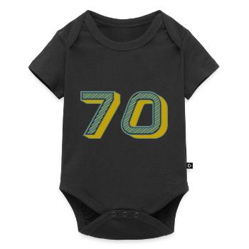 70. 70 JAHRE. 70-JÄHRIGES JUBILÄUM. 70-JÄHRIGES JUBILÄUM. - Baby Premium Kurzarmbody - Schwarz - Vorne