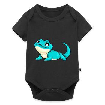 Lizard sweet turquoise blue gift - Baby Premium short-sleeve bodysuit - black - Front