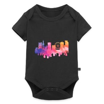 Birmingham Angleterre UK City Skyline Splash Coloré - Body à manches courtes Premium Bébé - noir - Devant