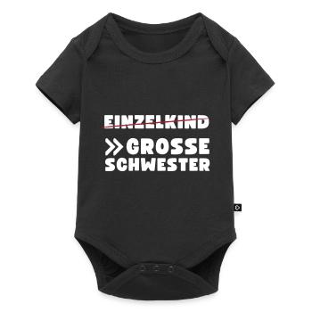Einzelkind große Schwester - Baby Premium Kurzarmbody - Schwarz - Vorne