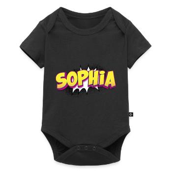 Sophia nom personnalisé bande dessinée Style Pop Art, - Body à manches courtes Premium Bébé - noir - Devant