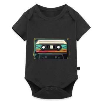 80s 90s Retro Party Carénage Cassette - Body à manches courtes Premium Bébé - noir - Devant