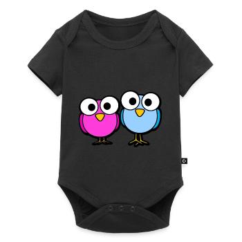 Oiseaux Glubschaugen Cartoon doux - Body à manches courtes Premium Bébé - noir - Devant