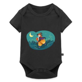 Witch Night Moon Cat - Baby Premium short-sleeve bodysuit - black - Front