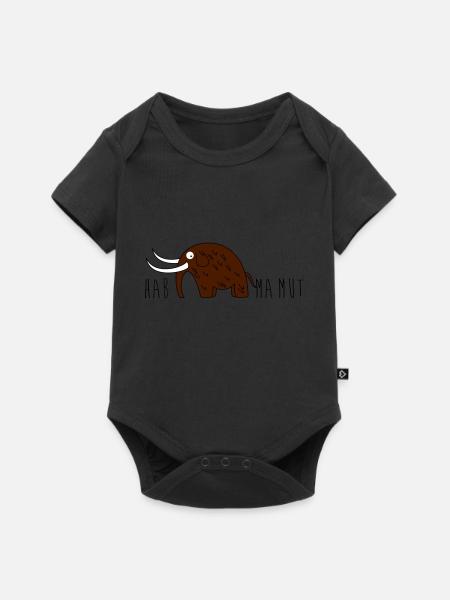 Mammut und Mut - Baby Premium Kurzarmbody - Schwarz