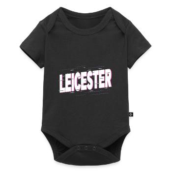 Leicester Angleterre UK City Écriture Accueil Amour - Body à manches courtes Premium Bébé - noir - Devant